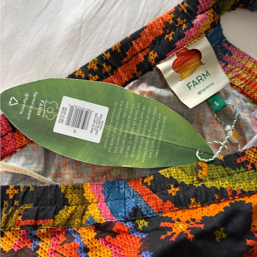 FARM Rio Multicolor One-Shoulder Crop Top - Picture 2 of 7